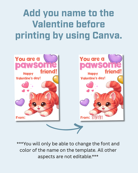 Cat Printable Valentine Cards