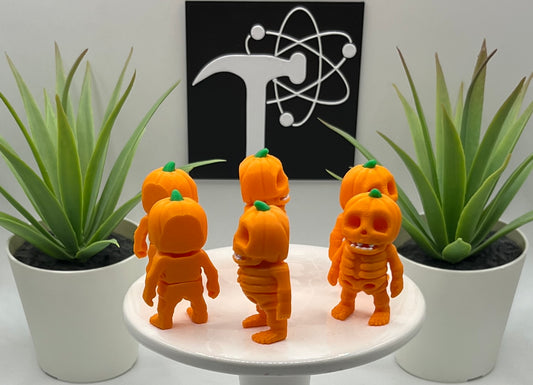 Pumpkin Skeleton Fidget Character