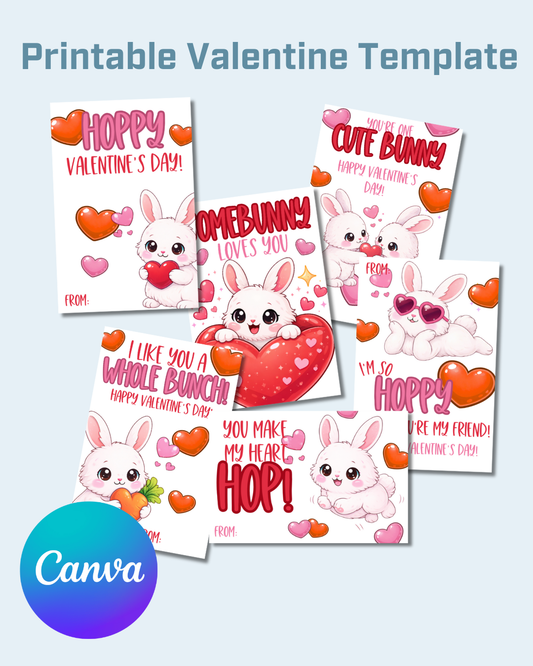 Bunny Printable Valentine Cards