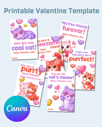 Cat Printable Valentine Cards