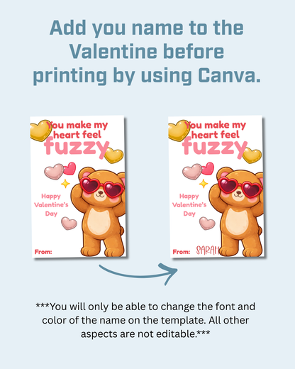 Teddy Bear Printable Valentine Cards