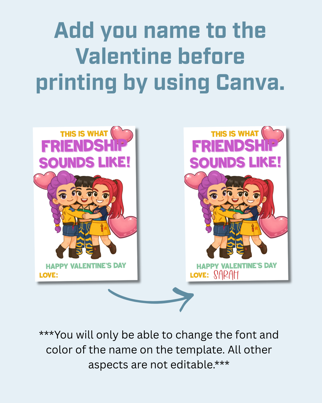 K Pop Demon Hunters Printable Valentine Cards