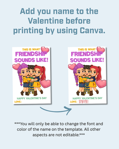 K Pop Demon Hunters Printable Valentine Cards