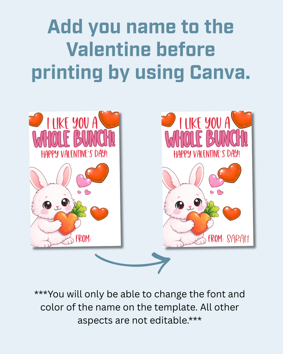Bunny Printable Valentine Cards