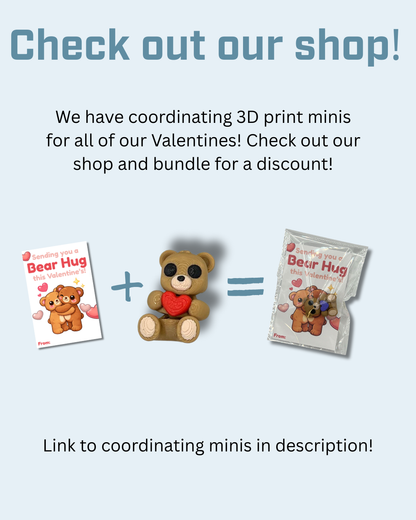 Teddy Bear Printable Valentine Cards